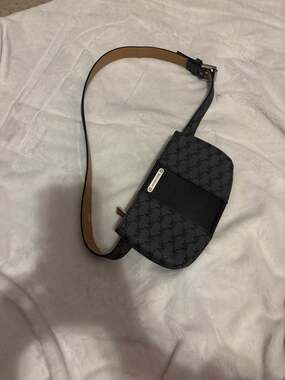 Michael Kors Signature Logo Belt Bag Black and Grey Monogram Fanny Pack